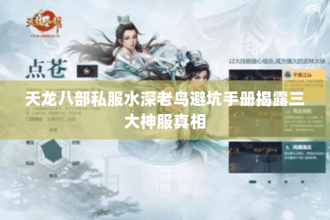 天龙八部私服水深老鸟避坑手册揭露三大神服真相 天龙八部私服水深老鸟避坑手册揭露三大神服真相