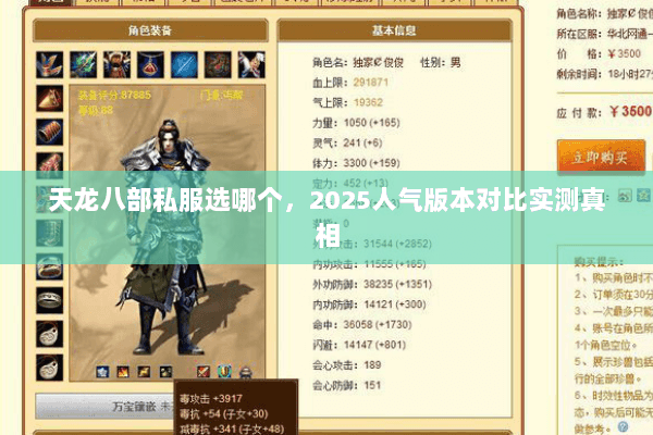 天龙八部私服选哪个，2025人气版本对比实测真相