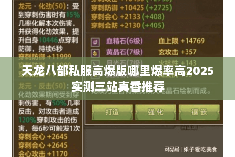 天龙八部私服高爆版哪里爆率高2025实测三站真香推荐 天龙八部私服高爆版哪里爆率高2025实测三站真香推荐