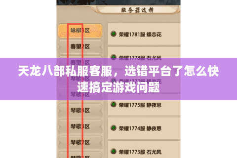 天龙八部私服客服,选错平台了怎么快速搞定游戏问题 天龙八部私服客服,选错平台了怎么快速搞定游戏问题