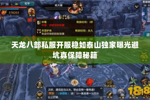 天龙八部私服开服稳如泰山独家曝光避坑真保障秘籍 天龙八部私服开服稳如泰山独家曝光避坑真保障秘籍