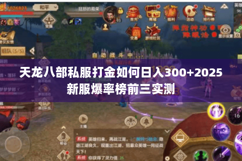 天龙八部私服打金如何日入300+2025新服爆率榜前三实测