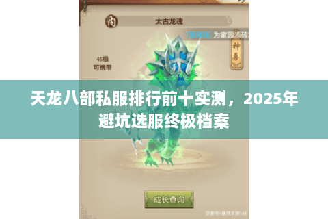 天龙八部私服排行前十实测,2025年避坑选服终极档案 天龙八部私服排行前十实测,2025年避坑选服终极档案