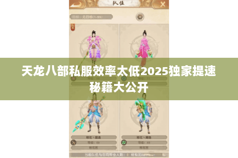 天龙八部私服效率太低2025独家提速秘籍大公开