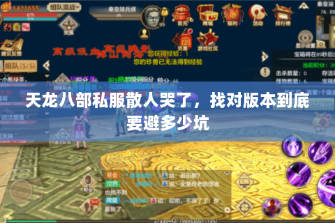 天龙八部私服散人哭了，找对版本到底要避多少坑