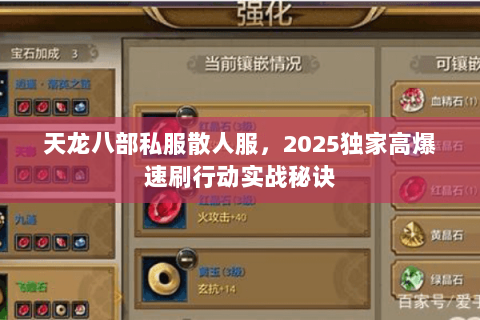 天龙八部私服散人服,2025独家高爆速刷行动实战秘诀 天龙八部私服散人服,2025独家高爆速刷行动实战秘诀