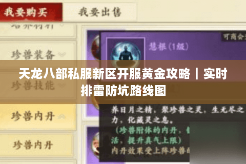 天龙八部私服新区开服黄金攻略|实时排雷防坑路线图 天龙八部私服新区开服黄金攻略|实时排雷防坑路线图