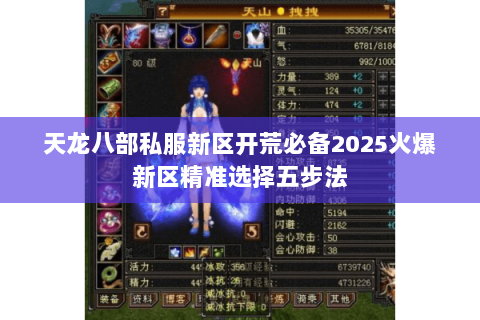 天龙八部私服新区开荒必备2025火爆新区精准选择五步法 天龙八部私服新区开荒必备2025火爆新区精准选择五步法