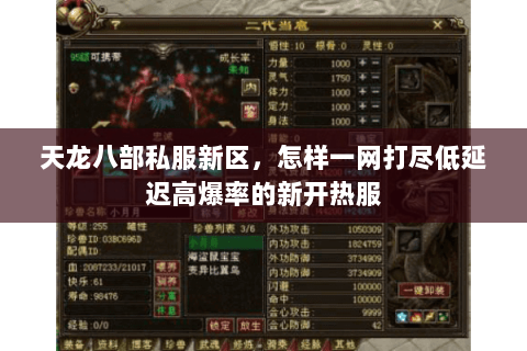 天龙八部私服新区,怎样一网打尽低延迟高爆率的新开热服 天龙八部私服新区,怎样一网打尽低延迟高爆率的新开热服