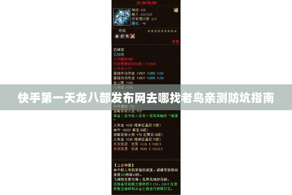 快手第一天龙八部发布网去哪找老鸟亲测防坑指南