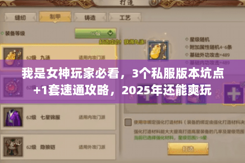 我是女神玩家必看,3个私服版本坑点+1套速通攻略,2025年还能爽玩 我是女神玩家必看,3个私服版本坑点+1套速通攻略,2025年还能爽玩