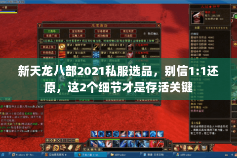 新天龙八部2021私服选品,别信1:1还原,这2个细节才是存活关键 新天龙八部2021私服选品,别信1:1还原,这2个细节才是存活关键