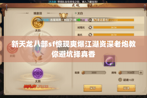 新天龙八部sf惊现爽爆江湖资深老炮教你避坑择真香 新天龙八部sf惊现爽爆江湖资深老炮教你避坑择真香