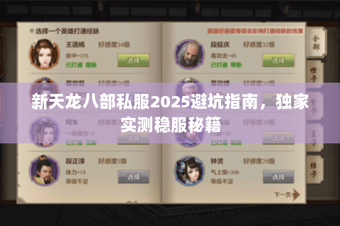 新天龙八部私服2025避坑指南,独家实测稳服秘籍 新天龙八部私服2025避坑指南,独家实测稳服秘籍
