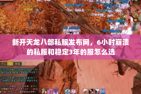 新开天龙八部私服发布网,6小时崩溃的私服和稳定3年的服怎么选 新开天龙八部私服发布网,6小时崩溃的私服和稳定3年的服怎么选