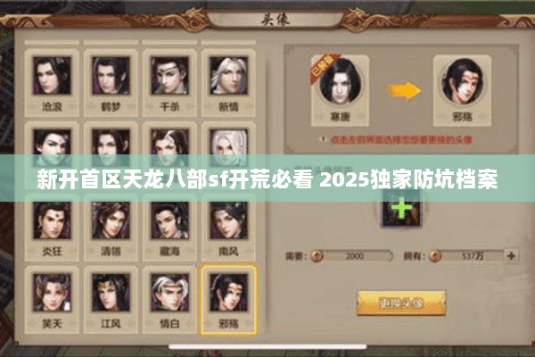 新开首区天龙八部sf开荒必看 2025独家防坑档案