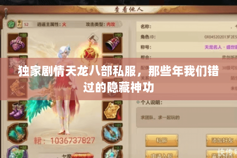 独家剧情天龙八部私服,那些年我们错过的隐藏神功 独家剧情天龙八部私服,那些年我们错过的隐藏神功