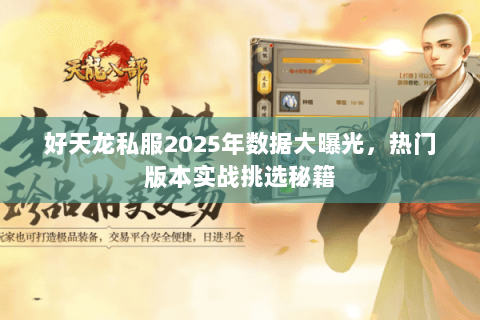 好天龙私服2025年数据大曝光，热门版本实战挑选秘籍
