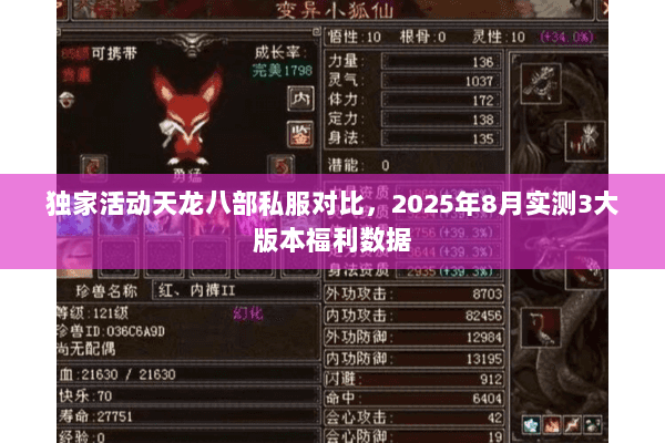 独家活动天龙八部私服对比,2025年8月实测3大版本福利数据 独家活动天龙八部私服对比,2025年8月实测3大版本福利数据