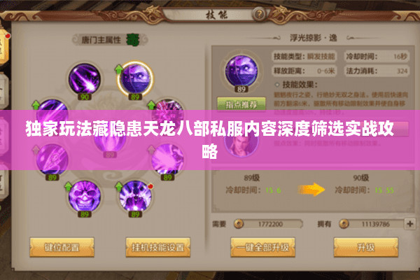 独家玩法藏隐患天龙八部私服内容深度筛选实战攻略 独家玩法藏隐患天龙八部私服内容深度筛选实战攻略
