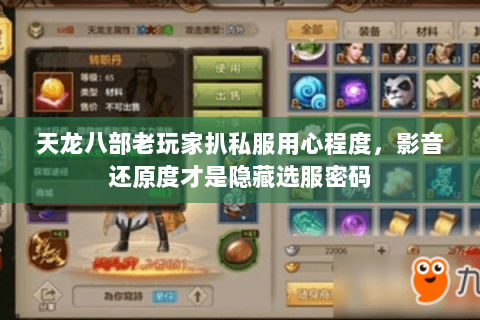 天龙八部老玩家扒私服用心程度,影音还原度才是隐藏选服密码 天龙八部老玩家扒私服用心程度,影音还原度才是隐藏选服密码