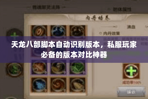 天龙八部脚本自动识别版本,私服玩家必备的版本对比神器 天龙八部脚本自动识别版本,私服玩家必备的版本对比神器