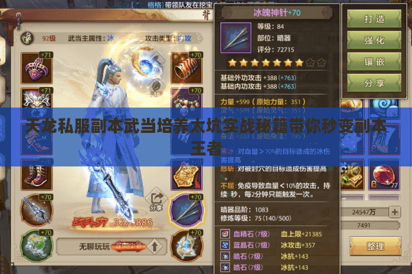 天龙私服副本武当培养太坑实战秘籍带你秒变副本王者 天龙私服副本武当培养太坑实战秘籍带你秒变副本王者