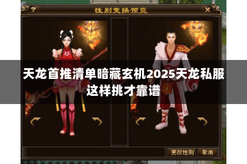 天龙首推清单暗藏玄机2025天龙私服这样挑才靠谱 天龙首推清单暗藏玄机2025天龙私服这样挑才靠谱