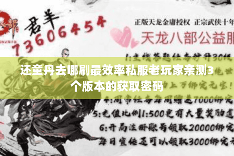 还童丹去哪刷最效率私服老玩家亲测3个版本的获取密码 还童丹去哪刷最效率私服老玩家亲测3个版本的获取密码