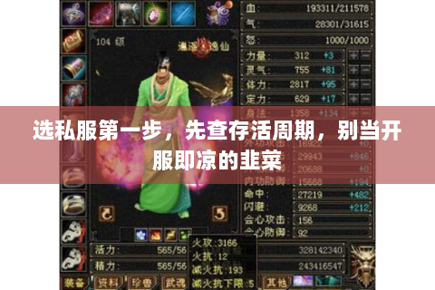 选私服第一步,先查存活周期,别当开服即凉的韭菜 选私服第一步,先查存活周期,别当开服即凉的韭菜