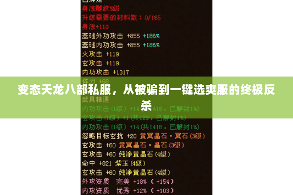 变态天龙八部私服,从被骗到一键选爽服的终极反杀 变态天龙八部私服,从被骗到一键选爽服的终极反杀