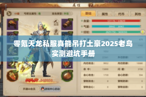 零氪天龙私服真能吊打土豪2025老鸟实测避坑手册 零氪天龙私服真能吊打土豪2025老鸟实测避坑手册