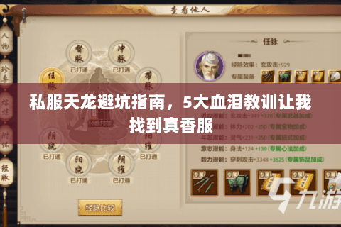 私服天龙避坑指南,5大血泪教训让我找到真香服 私服天龙避坑指南,5大血泪教训让我找到真香服