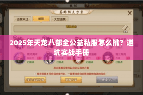 2025年天龙八部全公益私服怎么挑?避坑实战手册 2025年天龙八部全公益私服怎么挑?避坑实战手册