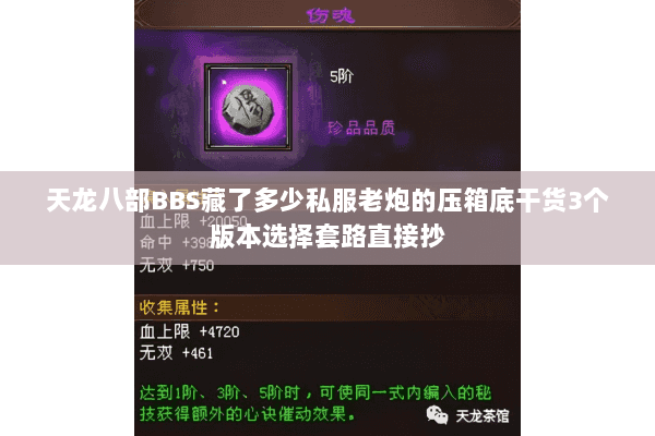 天龙八部BBS藏了多少私服老炮的压箱底干货3个版本选择套路直接抄 天龙八部BBS藏了多少私服老炮的压箱底干货3个版本选择套路直接抄