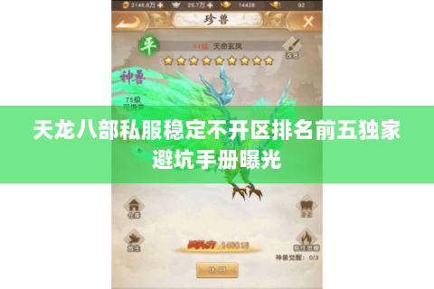 天龙八部私服稳定不开区排名前五独家避坑手册曝光 天龙八部私服稳定不开区排名前五独家避坑手册曝光
