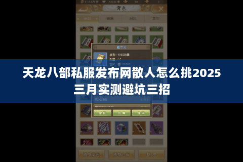 天龙八部私服发布网散人怎么挑2025三月实测避坑三招