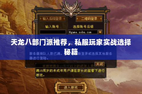 天龙八部门派推荐,私服玩家实战选择秘籍 天龙八部门派推荐,私服玩家实战选择秘籍