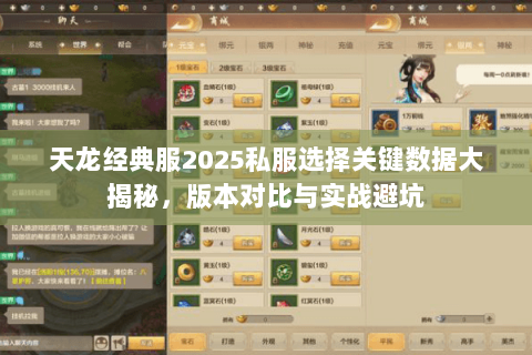 天龙经典服2025私服选择关键数据大揭秘,版本对比与实战避坑 天龙经典服2025私服选择关键数据大揭秘,版本对比与实战避坑
