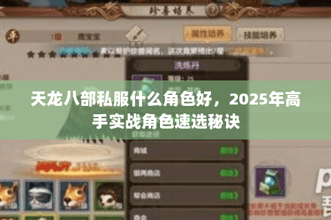 天龙八部私服什么角色好,2025年高手实战角色速选秘诀 天龙八部私服什么角色好,2025年高手实战角色速选秘诀