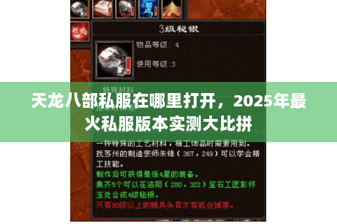 天龙八部私服在哪里打开,2025年最火私服版本实测大比拼 天龙八部私服在哪里打开,2025年最火私服版本实测大比拼