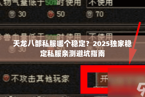 天龙八部私服哪个稳定?2025独家稳定私服亲测避坑指南 天龙八部私服哪个稳定?2025独家稳定私服亲测避坑指南