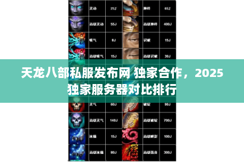 天龙八部私服发布网 独家合作,2025独家服务器对比排行 天龙八部私服发布网 独家合作,2025独家服务器对比排行