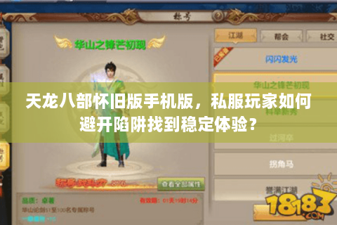 天龙八部怀旧版手机版,私服玩家如何避开陷阱找到稳定体验? 天龙八部怀旧版手机版,私服玩家如何避开陷阱找到稳定体验?