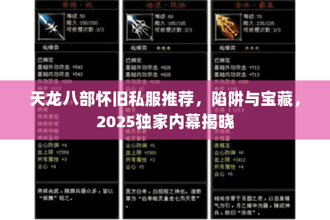 天龙八部怀旧私服推荐，陷阱与宝藏，2025独家内幕揭晓