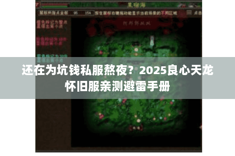 还在为坑钱私服熬夜?2025良心天龙怀旧服亲测避雷手册 还在为坑钱私服熬夜?2025良心天龙怀旧服亲测避雷手册
