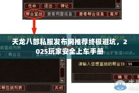 天龙八部私服发布网推荐终极避坑，2025玩家安全上车手册