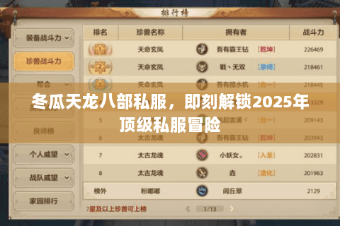 冬瓜天龙八部私服,即刻解锁2025年顶级私服冒险 冬瓜天龙八部私服,即刻解锁2025年顶级私服冒险