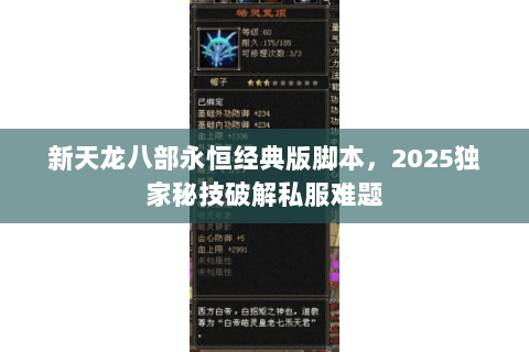 新天龙八部永恒经典版脚本,2025独家秘技破解私服难题 新天龙八部永恒经典版脚本,2025独家秘技破解私服难题