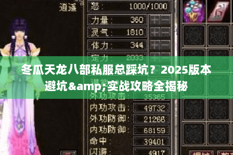 冬瓜天龙八部私服总踩坑？2025版本避坑&实战攻略全揭秘